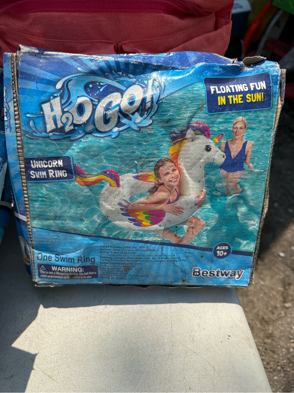 H2O GO! Unicorn Swim Ring – White with Rainbow Accents